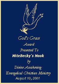 God's Grace Award from Divine Awakening Christian Evangelical Ministry