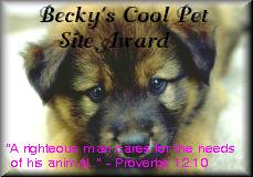 Rebecca's Cool Pet Site Award